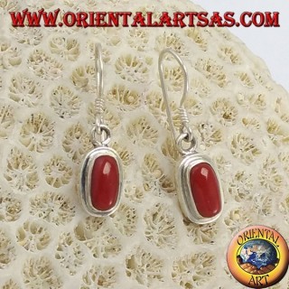 Boucles d'oreilles en argent avec corail naturel
