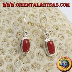 Silver earrings with natural coral