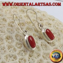 Silver earrings with natural coral
