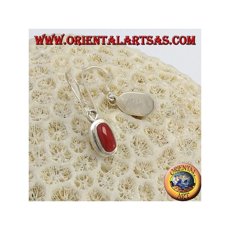 Boucles d'oreilles en argent avec corail naturel