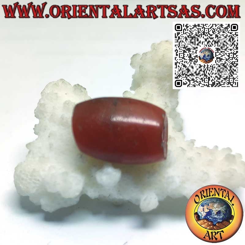Ciondolo Corniola Tibetana Antica Cilindrica Naturale | Oriental Art
