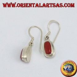 Boucles d'oreilles en argent avec corail naturel