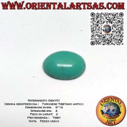 Tibetan Natural Antique Turquoise Setting Gem, 9*14*4mm