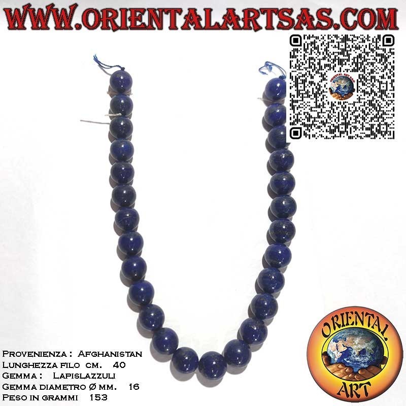 AAA Natural Afghan Lapis Lazuli 16mm Necklace | Oriental Art