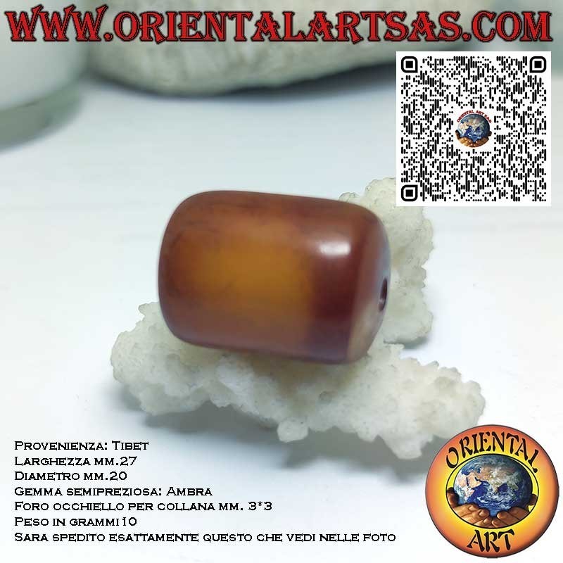 Authentic Ancient Tibetan Fossil Amber Pendant | Oriental Art