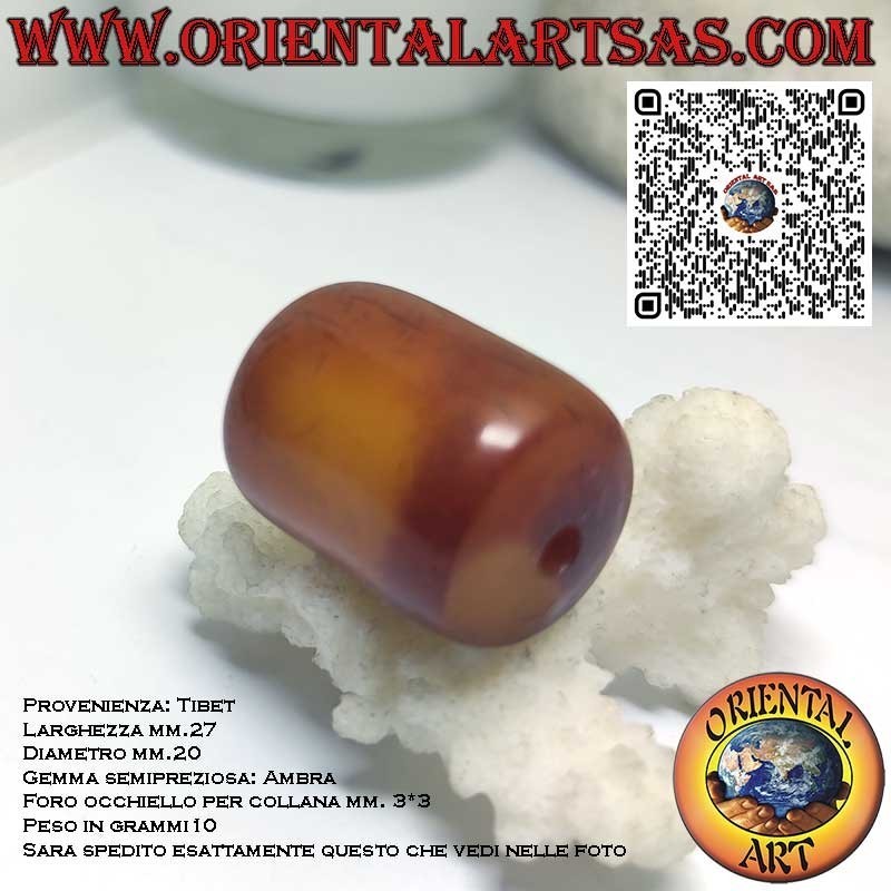 Cilindro Ambra Tibetana Antica Autentica Naturale | Oriental Art