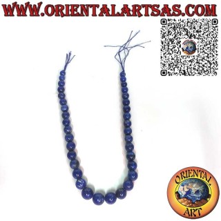 Natural Afghan Lapis Lazuli Necklace with Spheres in Graduation from 8 to 14mm, Quality A