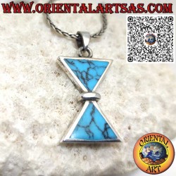 925‰ silver pendant with two triangular turquoise stones placed symmetrically