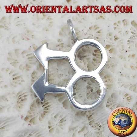 Ciondolo d'argento, simbolo gay uomo uomo