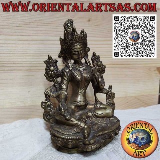 Handcrafted brass Tara with finely carved details