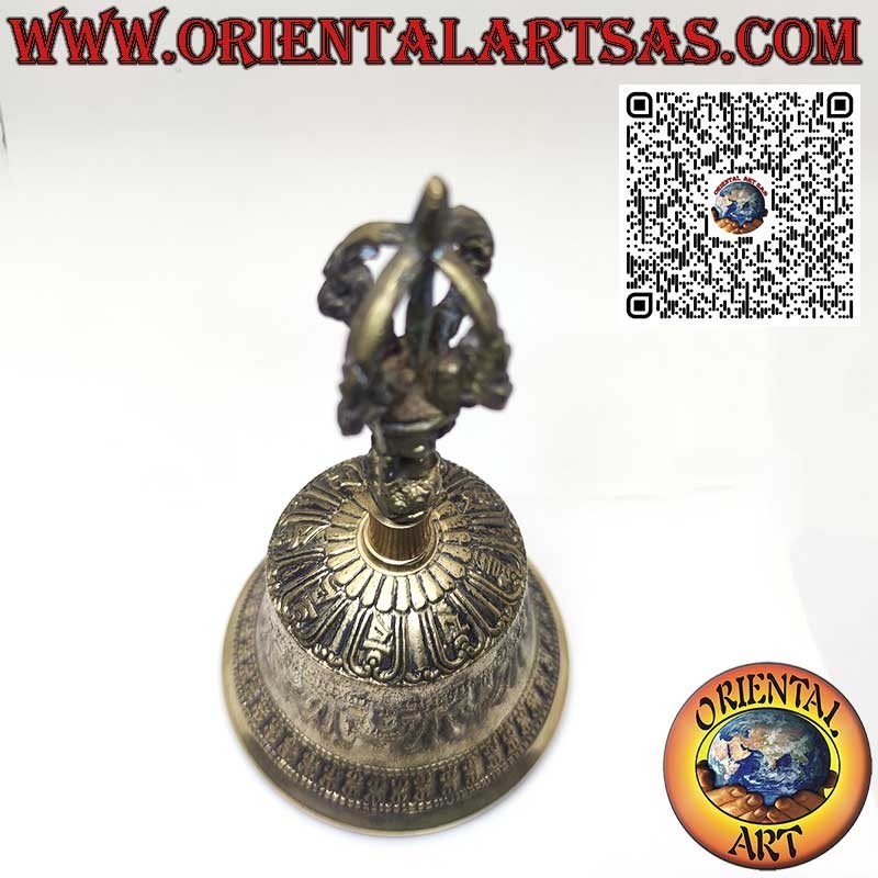 Tibetische „Ghanta“-Glocke mit Vajra für Gebet und Meditation (15 cm)
