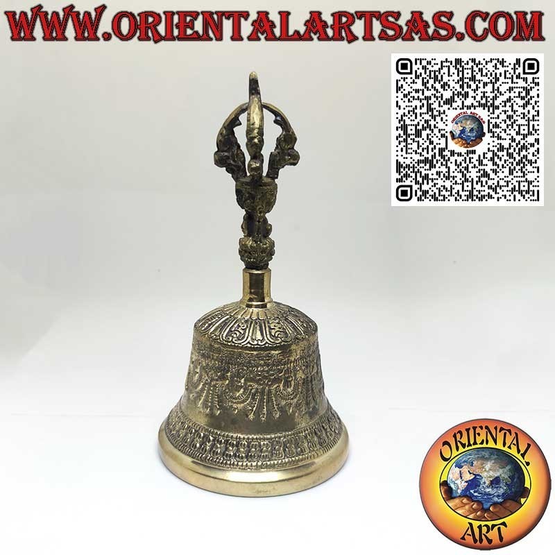 Tibetische „Ghanta“-Glocke mit Vajra für Gebet und Meditation (15 cm)
