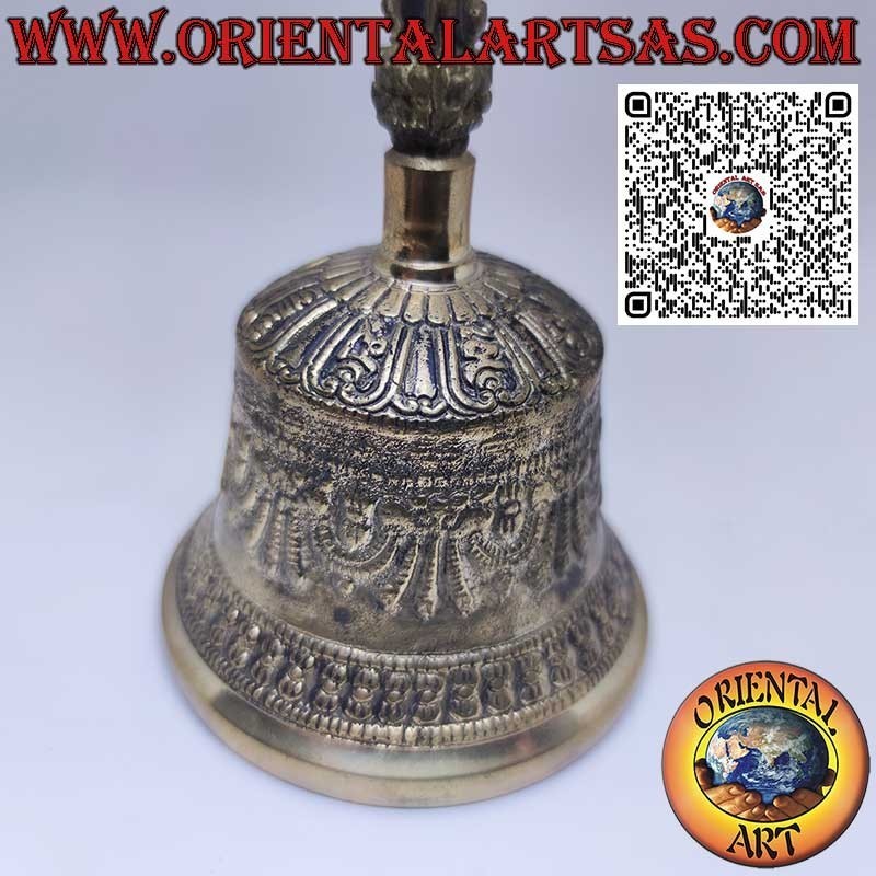 Cloche tibétaine « Ghanta » avec vajra pour la prière et la méditation (15 cm)