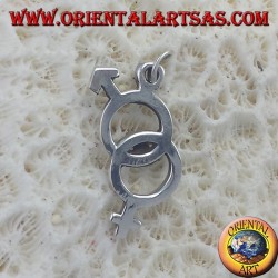 Pendentif argent, union de couple (homme et femme)