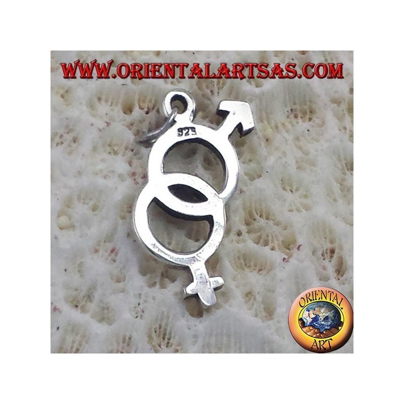 Pendentif argent, union de couple (homme et femme)