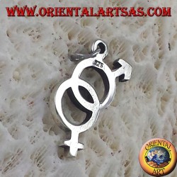 Pendentif argent, union de couple (homme et femme)