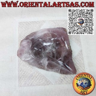 Bloc de Quartz Rose Naturel creusé comme un vide-poches, 2900 gr.