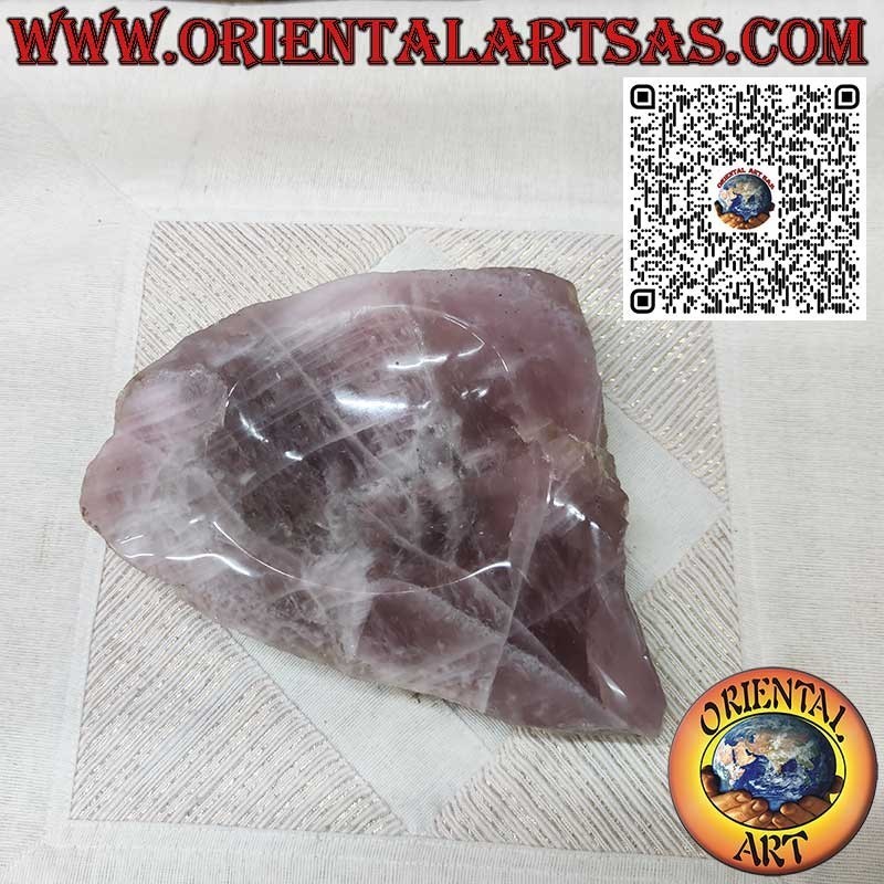Natural Rose Quartz block hollowed out like a pocket-emptying bowl, 2900 gr.