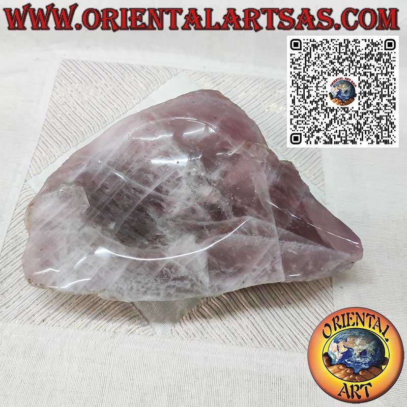 Natural Rose Quartz block hollowed out like a pocket-emptying bowl, 2900 gr.