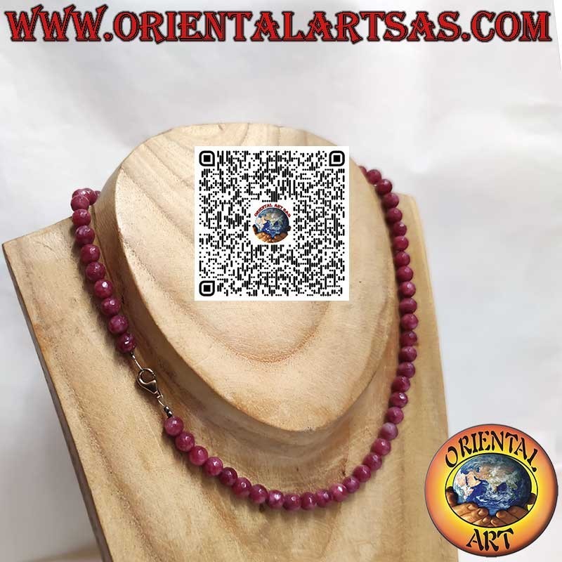 Gargantilla Raíz Rubí 7mm y Cierre Plata Baño Oro | Oriental Art