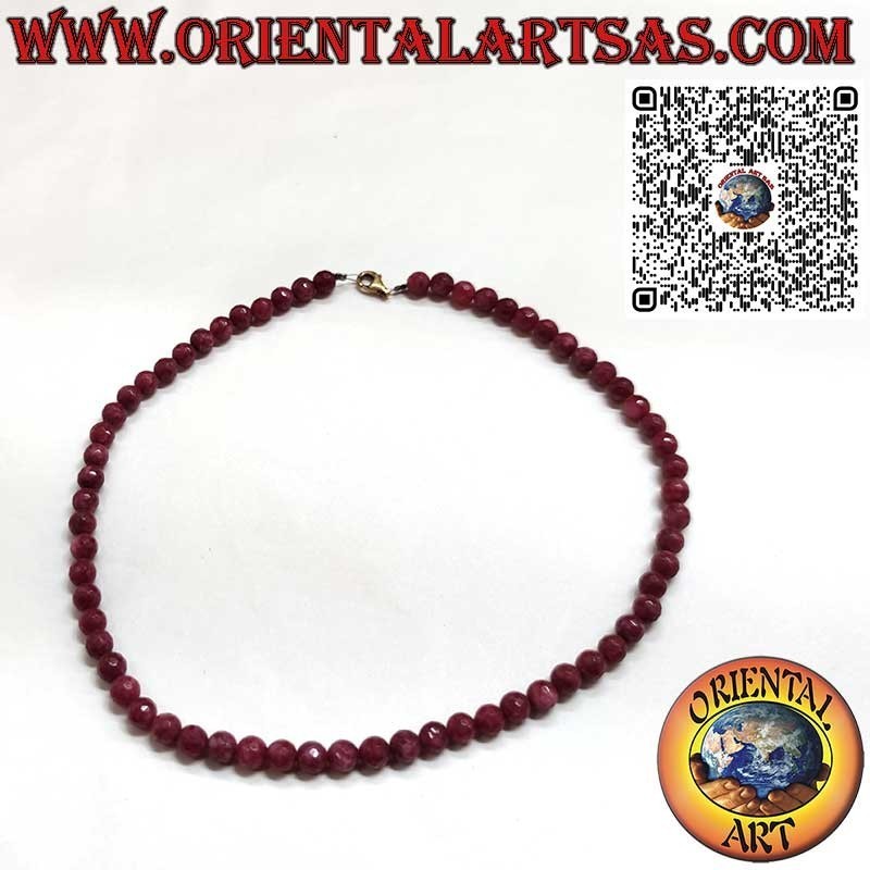 Ras de cou Racine de Rubis 7mm, Argent Plaqué Or | Oriental Art