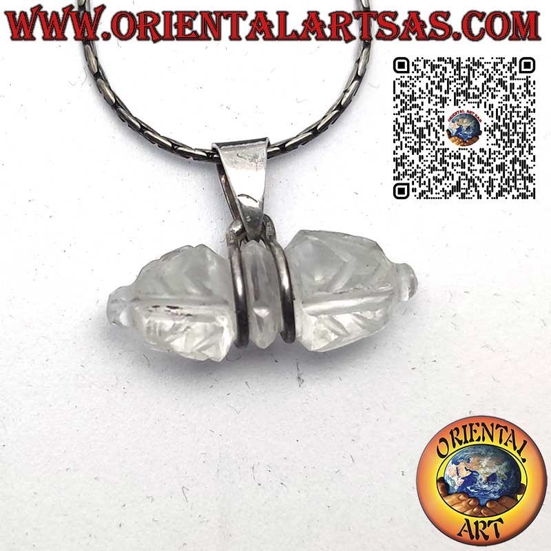Dorje Anhänger Bergkristall 925 Silber Nepal - Einzelstück