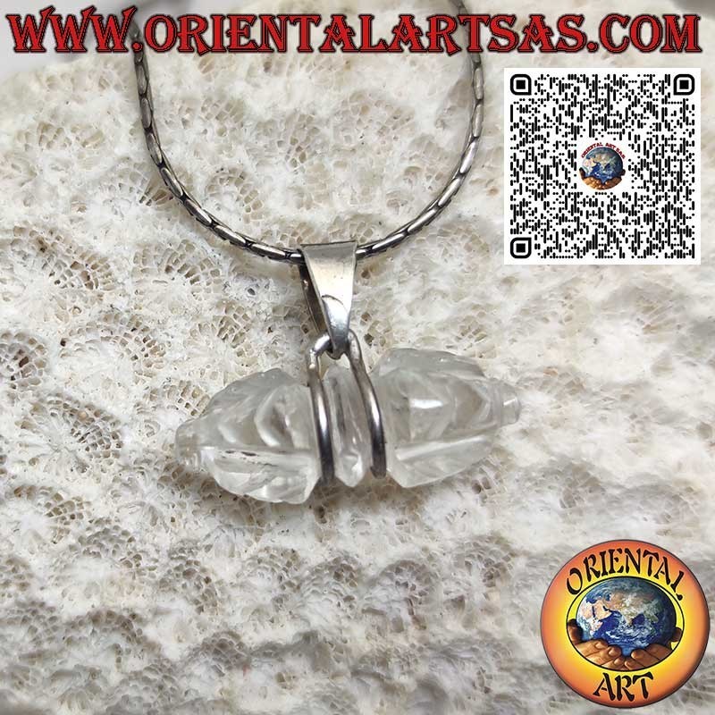 Dorje Pendant Rock Crystal 925 Silver Nepal - Unique Piece
