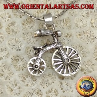 Silber-Anhänger, Fahrrad mit beweglichen Rädern