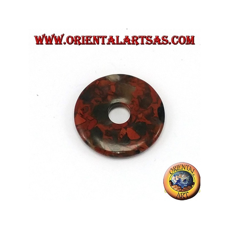 Pendentif en argent avec donut à Jasper 30 mm.