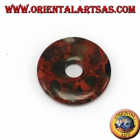 Ciondolo d'argento con ciambella in Diaspro da 30 mm.