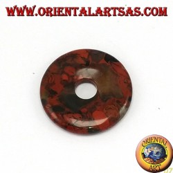 Ciondolo d'argento con ciambella in Diaspro da 30 mm.