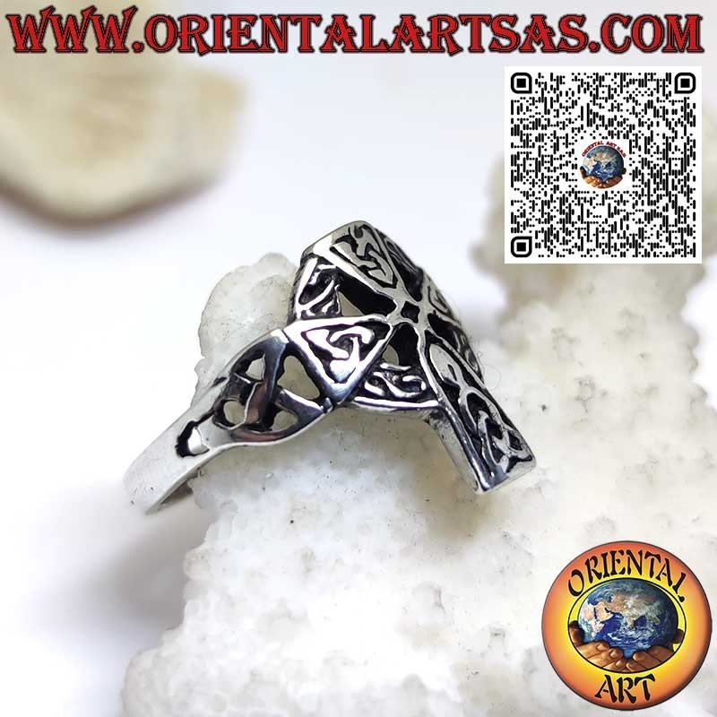 Celtic Cross Ring with Knot Design in 925 Sterling Silver – Hypoallergenic and Nickel-Free