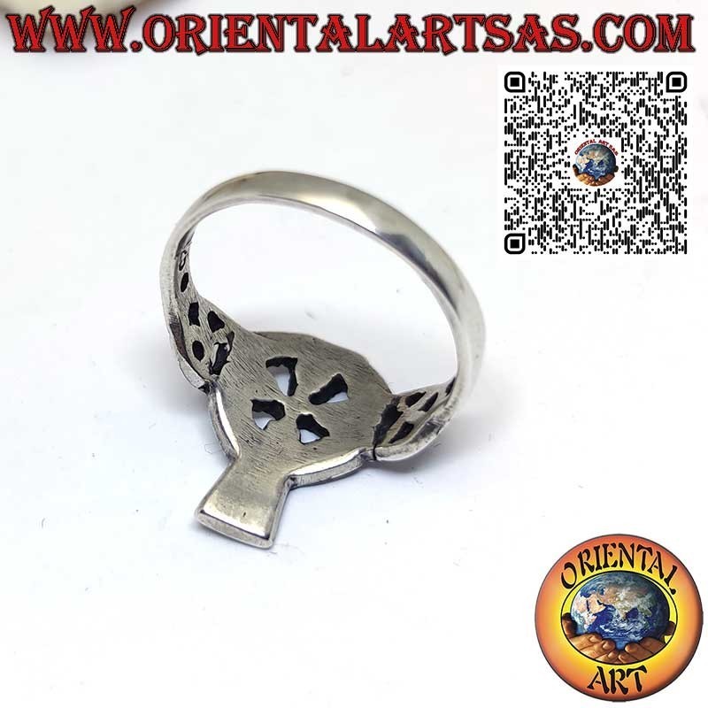 Anello con croce celtica e nodo in argento 925 ‰ – Anallergico e senza nickel