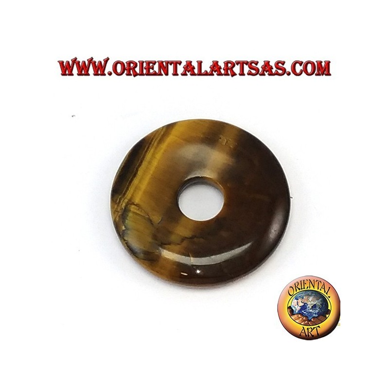 Colgante en 30 mm de ojo de tigre de donuts. Ø