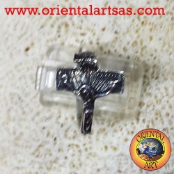 anillo crucifijo de plata
