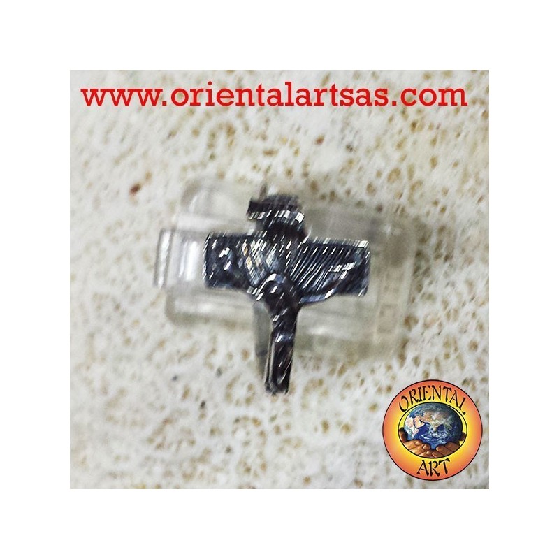 anillo crucifijo de plata