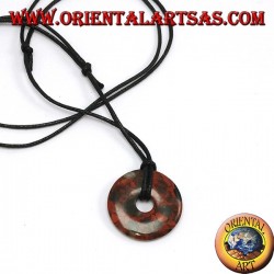 Colgante de plata con el buñuelo en Jasper 30 mm.