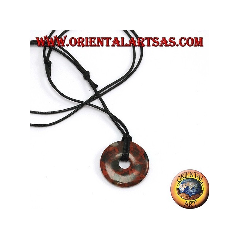 Colgante de plata con el buñuelo en Jasper 30 mm.