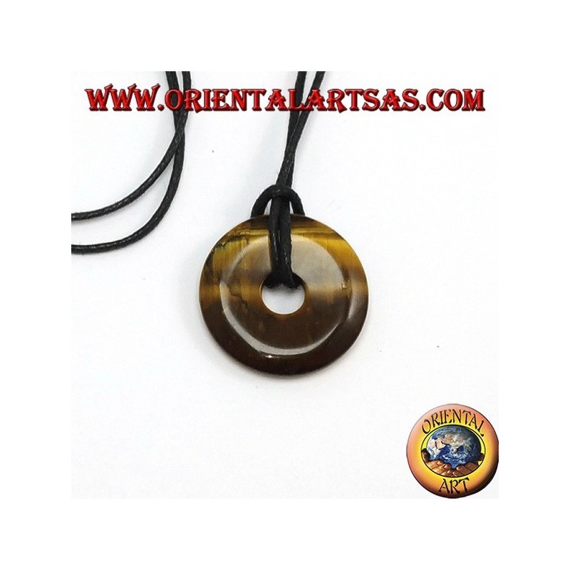 Pendentif en oeil de tigre 30mm donut. Ø
