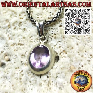 Sterling Silver Pendant with Beautiful Natural Amethyst
