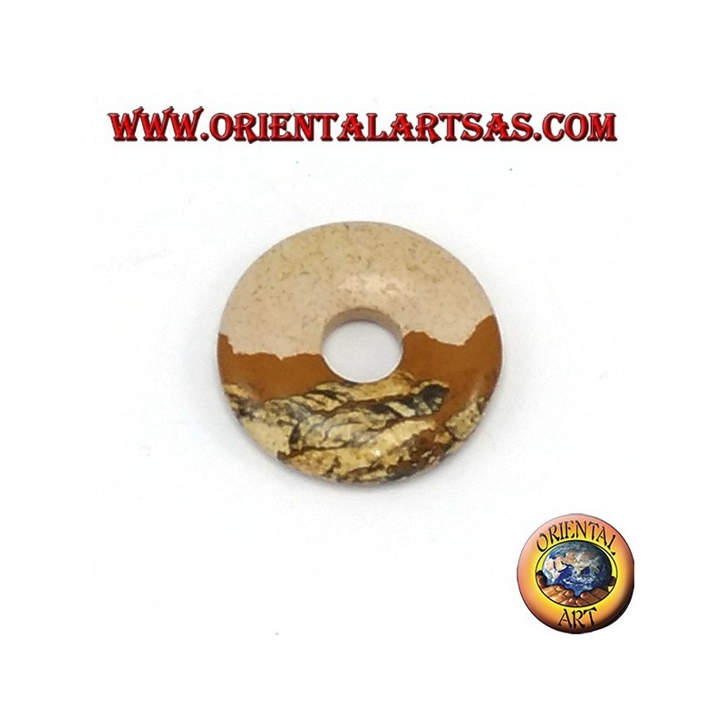 Ruine Marmor Anhänger 30mm Donut. Ø Mit einstellbarem gewachst Baumwollfaden 