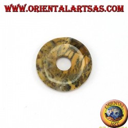 Australian Jaspis Anhänger Donut 30 mm. Durchmesser Ø komplette Schnur gewachst einstellbar