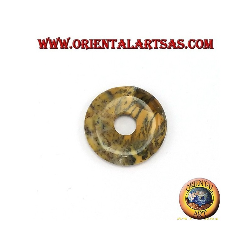 Australia Jasper colgante donut 30 mm. Diámetro Ø línea completa encerado ajustable