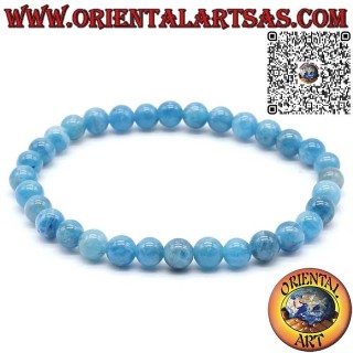 Armband aus natürlicher Apatit – 6 mm Kugeln – Elastisches Band