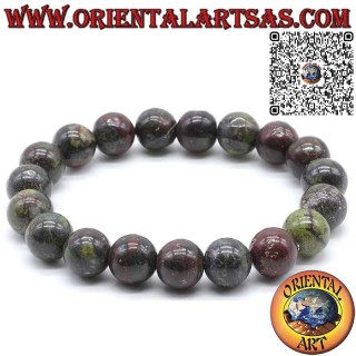 Bracciale di Diaspro sangue di drago a sfere da 6-8-10 mm. Ø con elastic
