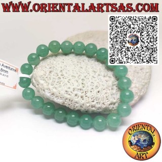 Bracelet en perles d’aventurine verte avec élastique en nylon, Ø  8–10 mm