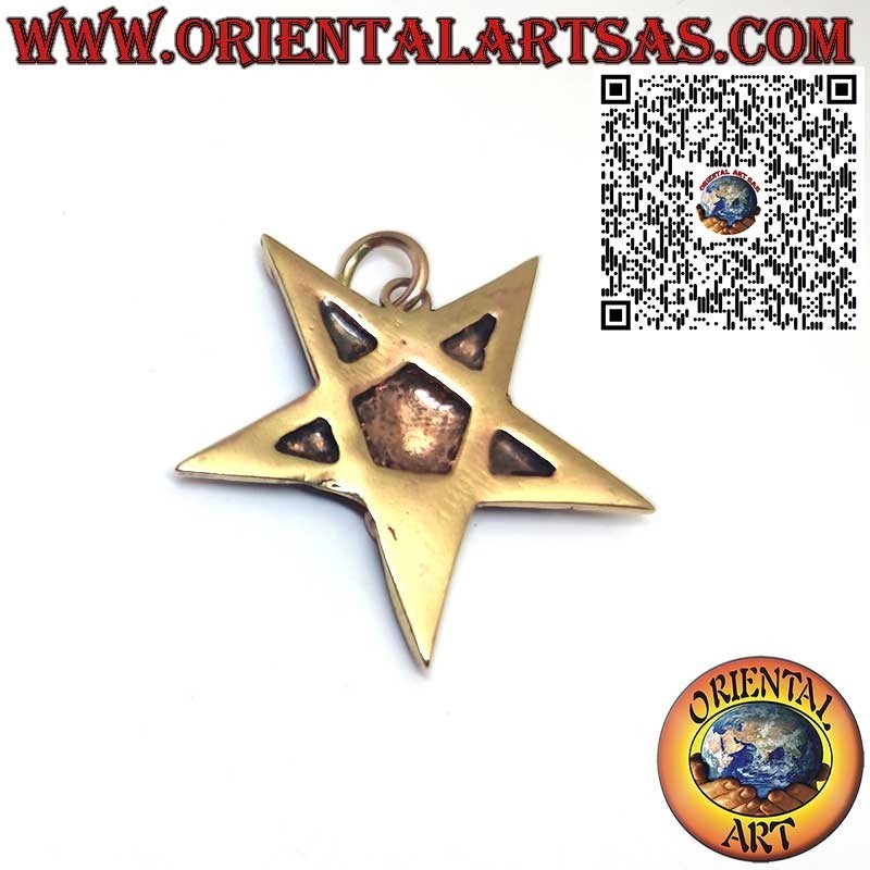 Pendentif en bronze Baphomet sur pentacle – Symbole satanique / Wicca