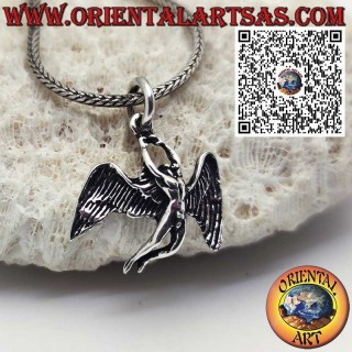 Sterling Silver Winged Angel Pendant – Led Zeppelin Icarus Myth Rock Jewelry