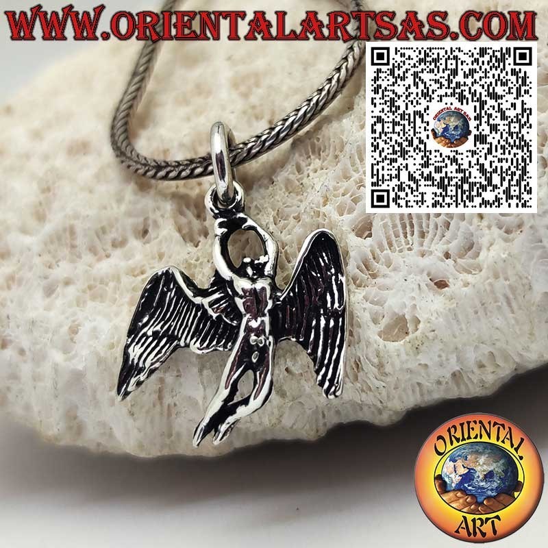 Ikarus Engel Silber 925 Anhänger - Led Zeppelin Rock Symbol