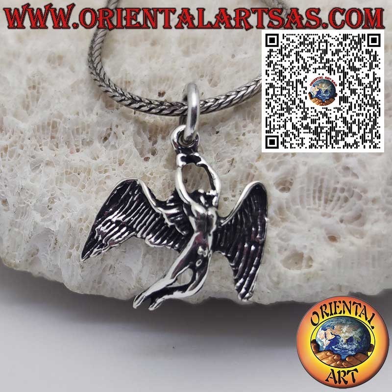 Ikarus Engel Silber 925 Anhänger - Led Zeppelin Rock Symbol